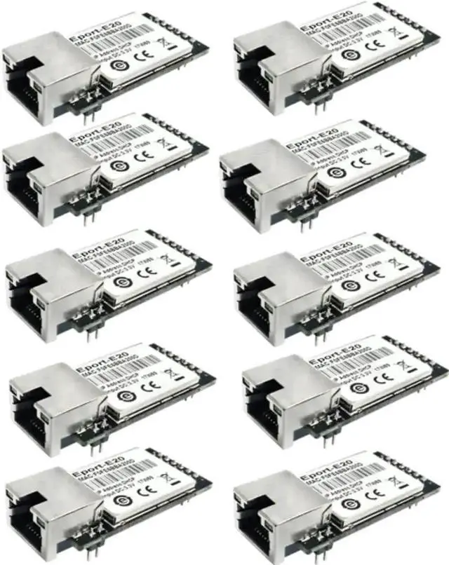 Main image of Vszerda 10 Pack Eport-E20 TTL Serial to Ethernet Embedded Module, FreeRTOS TCP/IP Network Converter 3.3V MCU Module Supports DHCP & Telnet for IoT Secondary Development