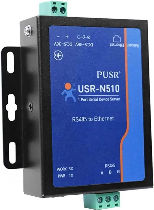 Main image of Vszerda New Version USR-N510 (H7-4) 1-Port RS485 to Ethernet Serial Device Server Modbus RTU to TCP Converter with 12V Power Adapter