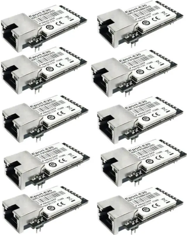 Main image of Vszerda Eport-E20 FreeRTOS Embedded TTL UART to Ethernet TCP/IP Module 3.3V Support DHCP Telnet for MCU Development, 10PCS Pack