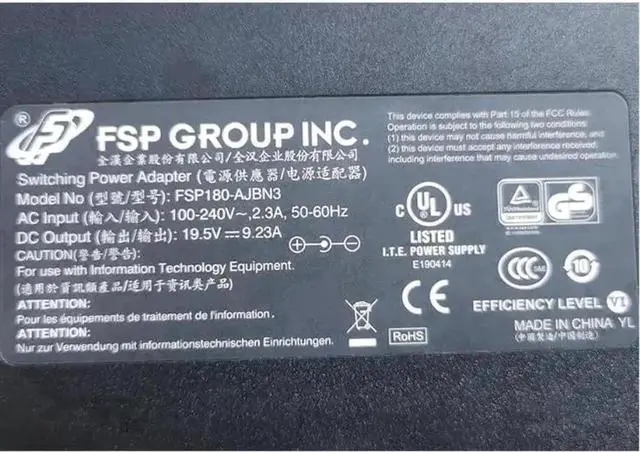 Alt view image 2 of 2 - Vszerda AC Charger FSP180-AJBN3, 19.5V 9.23A Replacement Power Adapter Compatible with MAG-15, XNE15E19, EVOO EG-LP5-BK, A15-180P1A Gaming Laptops