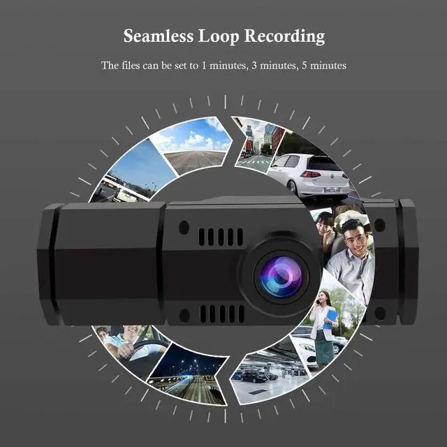 Alt view image 6 of 7 - Vszerda Upgraded Dual Dash Cam, 1080P FHD Front & Interior Car Camera with IR Night Vision, Loop Recording, G-Sensor & Parking Monitor for Car Taxi