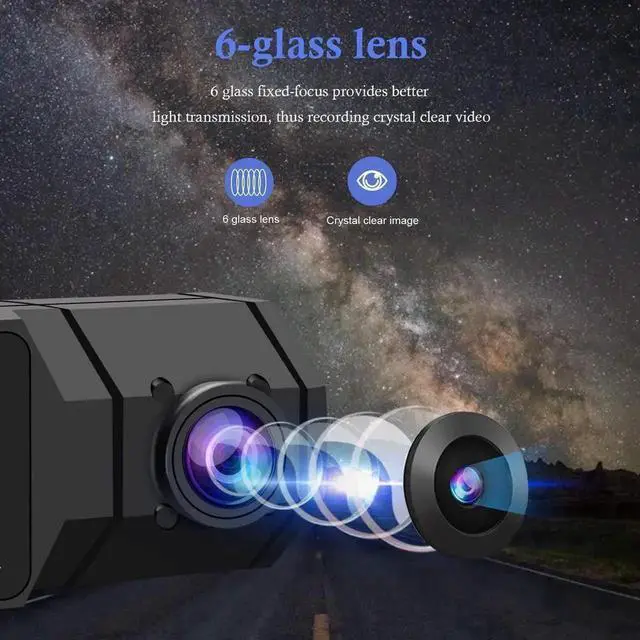 Alt view image 6 of 7 - Vszerda Upgraded Dual Dash Cam, FHD 1080P Front & Inside Car Camera with IR Night Vision, Loop Recording, G-Sensor & Parking Monitor for Cars & Taxis