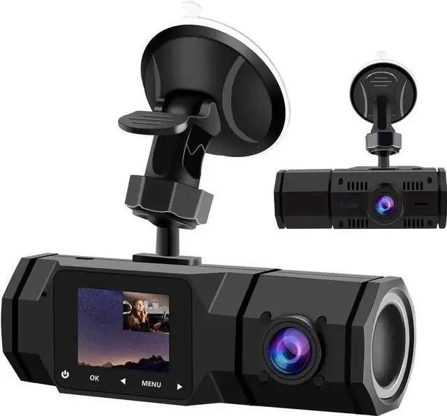 Main image of Vszerda Upgraded Dual Lens Car Dash Cam, Front & Cabin FHD 1080P Dual Recording with IR Night Vision, Loop Recording, G-Sensor & Parking Monitor for Cars & Taxis