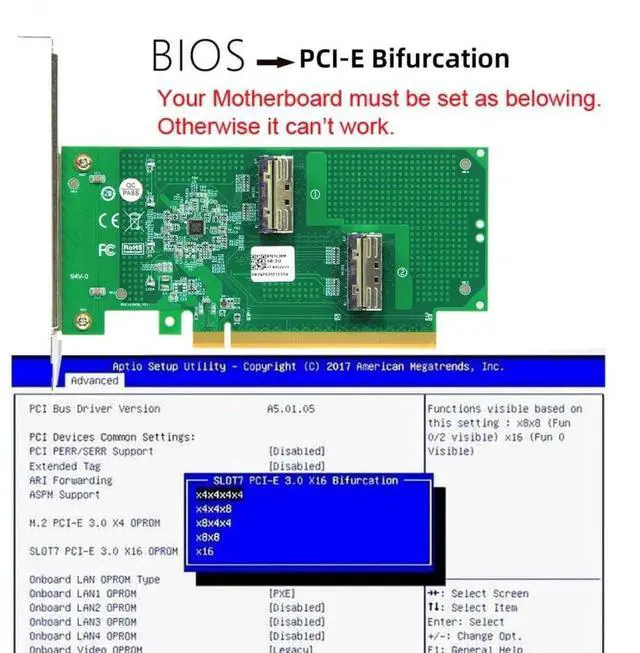 Alt view image 6 of 7 - Vszerda PCIe 5.0 x16 to Dual MCIO 8i SFF-TA-1016 VROC Adapter Card, Mini Cool Edge IO Converter for Motherboard NVMe SSD & Graphics Card Expansion