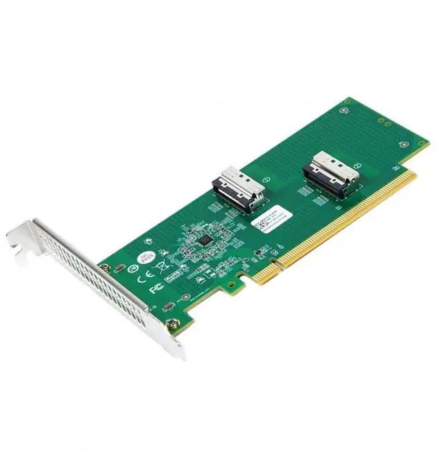 Main image of Vszerda PCIe 5.0 x16 to Dual MCIO 8i SFF-TA-1016 VROC Adapter Card, Mini Cool Edge IO Converter for Motherboard NVMe SSD & Graphics Card Expansion