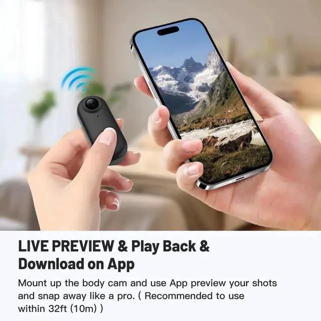 Alt view image 7 of 7 - Vszerda Black 128GB 1080P FHD Mini Wearable Body Camera, Thumb-Size Hands-Free Mountable Body Worn Camcorder for Security Guard Work Travel Recording
