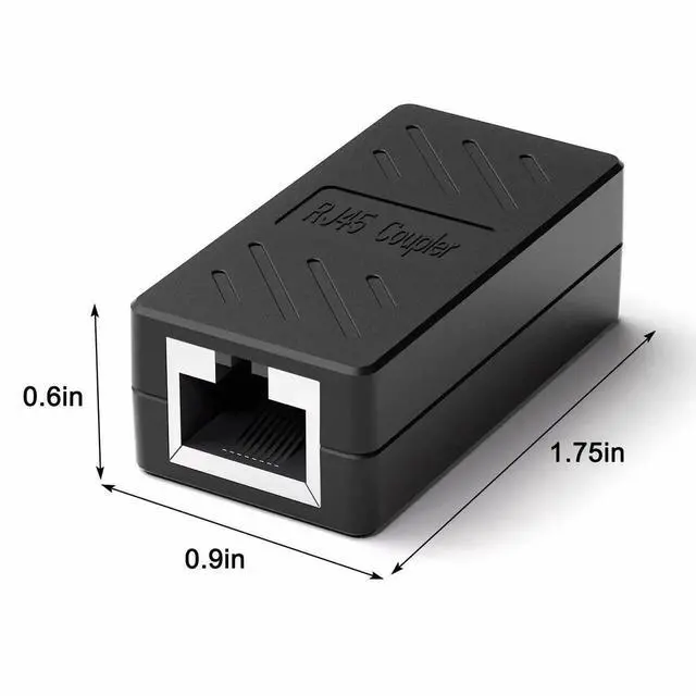 Alt view image 7 of 7 - Vszerda 40 Pack Black Gigabit RJ45 Female to Female Inline Ethernet Coupler, Network Cable Extender Connector Compatible with Cat5/Cat5e/Cat6/Cat7/Cat8 Ethernet Cables