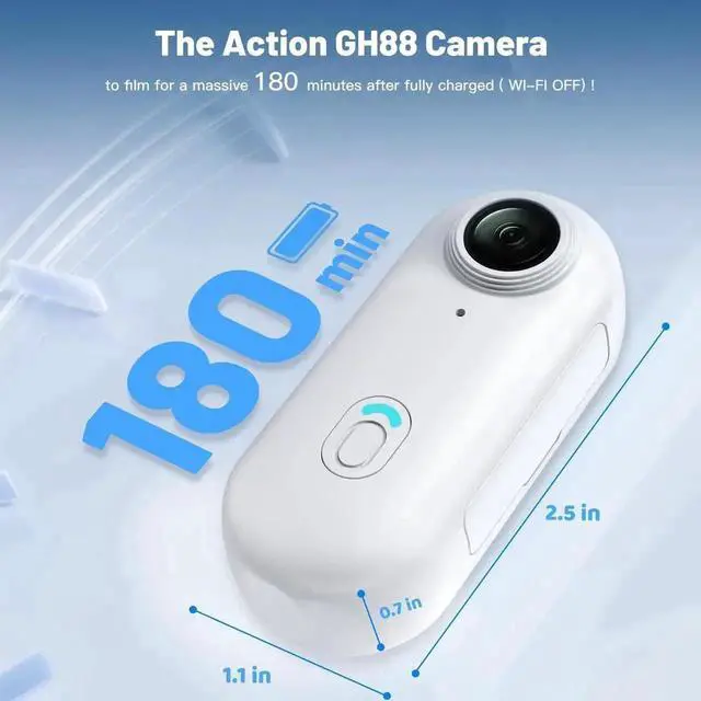 Alt view image 4 of 7 - Vszerda White 28GB 1080P FHD Mini Wearable Body Camera, Thumb-Size Hands-Free Mountable Action Cam for Pet Walking, Work & Travel Recording