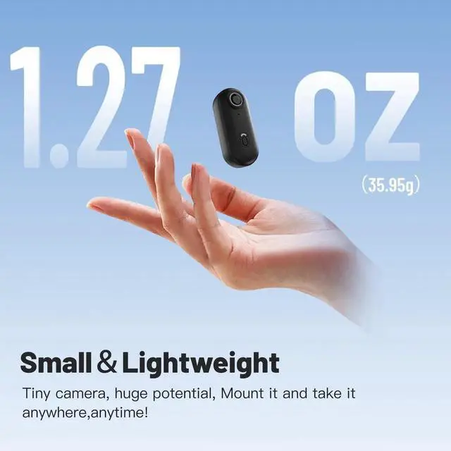 Alt view image 2 of 7 - Vszerda 128GB 1080P FHD Mini Wearable Body Camera, Thumb Size Hands Free Mountable Portable Camcorder for Security, Guard, Work & Travel, Black