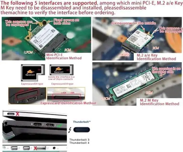 Alt view image 5 of 7 - Vszerda EXP GDC Beast Series M.2 M Key External GPU Dock, Laptop PCIe External Graphics Docking Station, Mini PCI-E & M.2 A Key Compatible, Power-Free Version