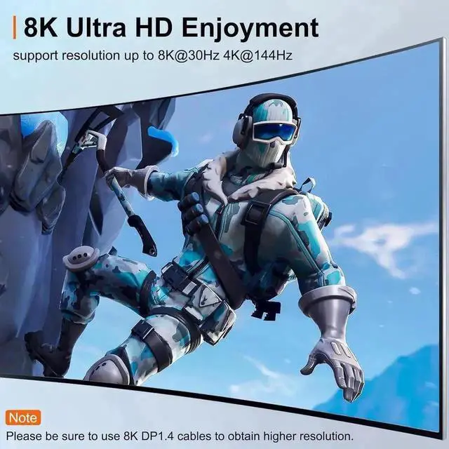 Alt view image 5 of 7 - Vszerda 2×2 DP 1.4 Dual Monitor USB 3.0 KVM Switch, 8K@30Hz / 4K@144Hz, 4 USB3.0 Ports, Wired Remote & 4 Cables Included for 2 PCs Sharing 2 Monitors