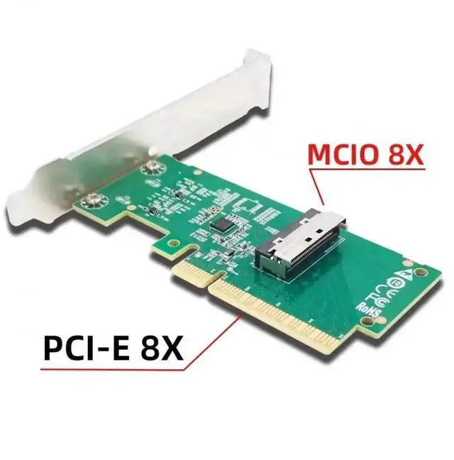 Alt view image 2 of 7 - Vszerda PCIe 5.0 x8 to MCIO 8i SFF-TA-1016 VROC Adapter Card, Mini Cool Edge IO Converter for Motherboard NVMe SSD & GPU Expansion