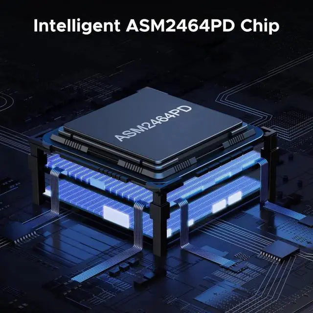 Alt view image 2 of 7 - Vszerda UGREEN 40Gbps Aluminum M.2 NVMe Enclosure, Double-Sided Cooling Fin, Thunderbolt 4/3 USB4 Compatible for Mac M1/M2
