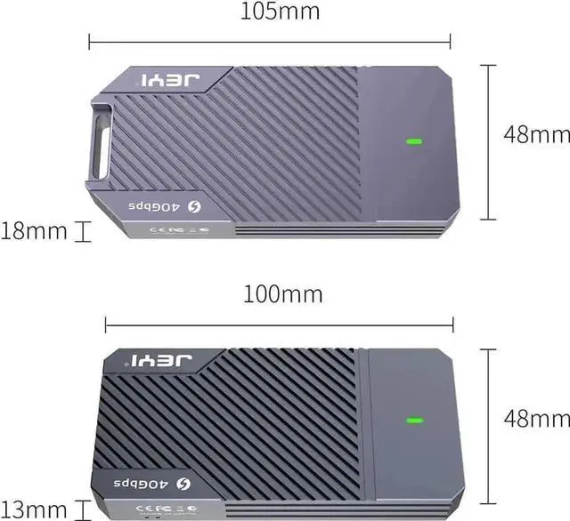 Alt view image 2 of 6 - Vszerda USB4 40Gbps M.2 NVMe 2280 SSD Enclosure Model TB-2464 PRO, Type-C External Solid State Drive Case Compatible with Thunderbolt 3/4, USB 3.2/3.1/3.0