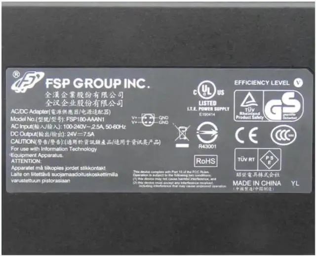 Alt view image 2 of 2 - Vszerda FSP 180W AC Switching Power Adapter FSP180-AAAN1 FSP180-AAAN2, 24V 7.5A 4-Pin Desktop Charger for Industrial Laptops, IPC and Embedded Devices