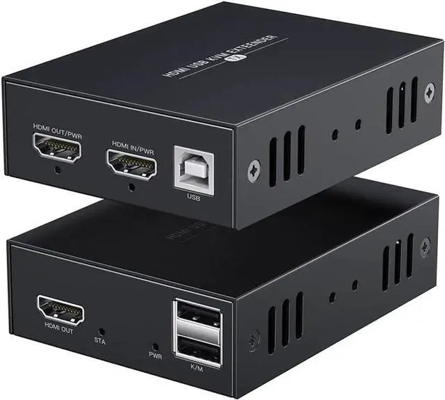 Main image of Vszerda HDMI KVM USB Extender 1080P, Transmit 50m via Cat5e/Cat6 Ethernet Cable, Remote Control Keyboard & Mouse