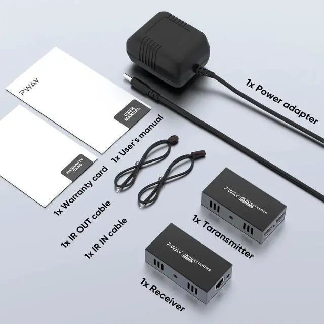 Alt view image 4 of 7 - Vszerda HDMI Over IP Ethernet Extender Kit, 4K@60Hz Ultra HD Transmission via Cat5e/Cat6/Cat7 Cable, Max 200FT/330FT, Built-in EDID & POE Function, Transmitter + Receiver Set