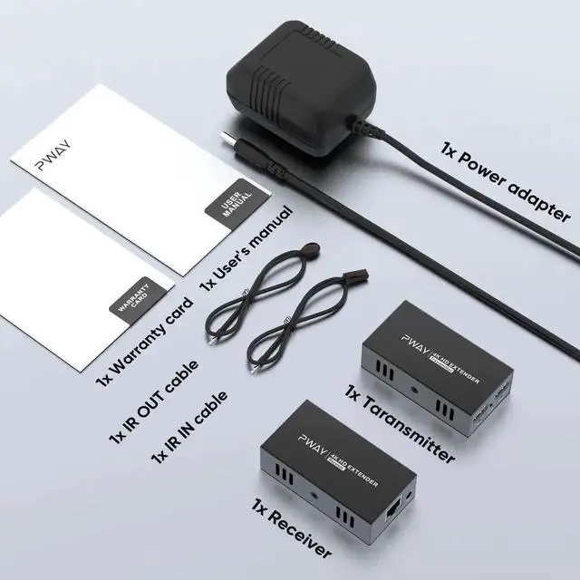 Alt view image 5 of 7 - Vszerda 4K@60Hz HDMI Extender Over Cat5e/Cat6/Cat7 Ethernet Cable, Max 330FT Transmission, PoE & EDID Function, TX+RX Transmitter Receiver Kit