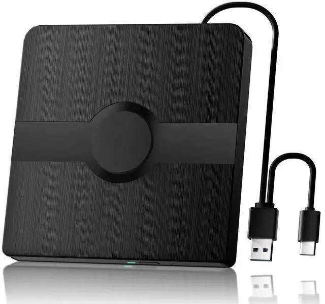 Main image of Vszerda Portable External Blu Ray Drive, USB 3.0 & Type-C BD Reader Writer, 3D Blu-ray CD DVD Burner, Compatible with Windows 10 & Mac OS for PC Laptop