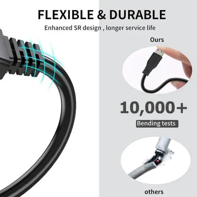 Alt view image 5 of 7 - Vszerda USB 3.0 Extension Cable 100 FT, USB 3.0 Extender Male to Female Cord with Compatible with Oculus Quest 2, Rift Sensor, Steam VR, Gaming PC, Printer 100 ft.