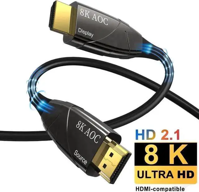 Main image of Vszerda 100FT/30M Nylon Braided AOC Fiber Optic HDMI 2.1 Cable, 48Gbps Ultra High Speed Supports 8K@60Hz 4K@120Hz Dynamic HDR10 eARC HDCP 2.2 YCbCr 4:4:4