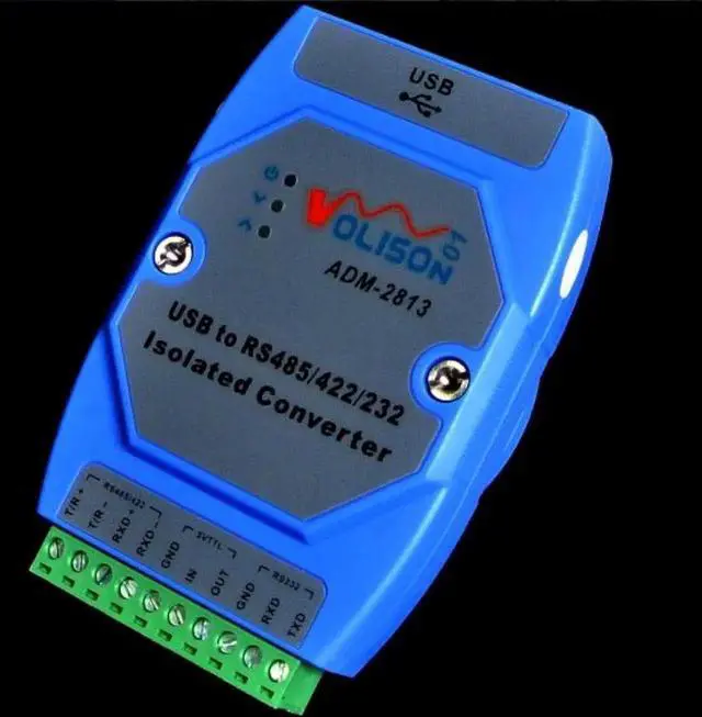Alt view image 4 of 6 - ADM-2813 Industrial Isolated Converter, FT232 Chip USB to RS485/RS422/RS232/TTL Serial Adapter, 1.5kV Optoelectronic Isolation, DIN Rail Mount, Multi-Protocol Serial Transceiver for PLC Industrial Aut