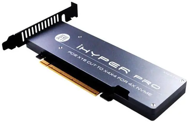 Alt view image 3 of 6 - Vszerda iHyper-Pro PCIe 4.0 x16 to 4×M.2 NVMe Expansion Card, M-Key 2280 SSD Adapter, 32Gbps Per Drive, Intel VROC NVMe RAID Supported