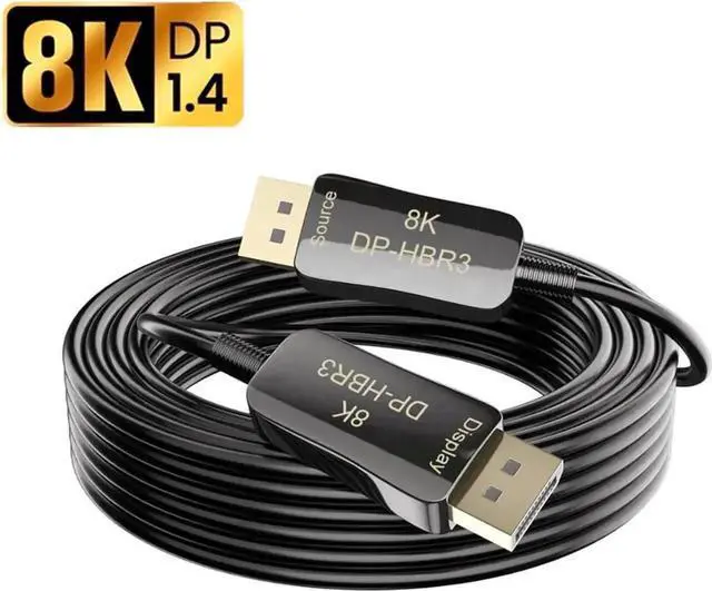 Main image of Vszerda 8K DP1.4 Cable Optical Fiber Cables, 100feet 4K 120Hz 48Gbps HDR HDCP for HD TV Box Projector Ps3/4 Ultra High Speed Computer 100 ft.