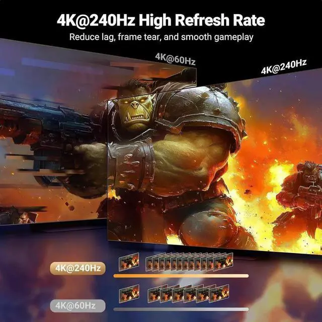 Alt view image 2 of 7 - Vszerda 5 in 1 Out HDMI 2.1 Switch Aluminum, 8K@60Hz 4K@240Hz HDR10+ HDCP2.3 CEC with Power Adapter, Compatible with PS5 Xbox Switch Apple TV Fire Stick Roku