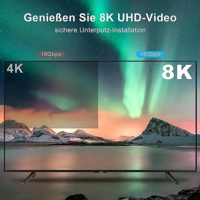 Alt view image 5 of 7 - 8K HDMI 2.1 Fiber Optic Cable 100FT 4K 120Hz 8K 60Hz Ultra High Speed 48Gbps HDR eARC HDCP2.3, Slim Flexible for RTX3080/3090, Xbox Series X, PS4/5, LG C9/CX, Samsung Q90T, TCL, Sony, (Black+Red)