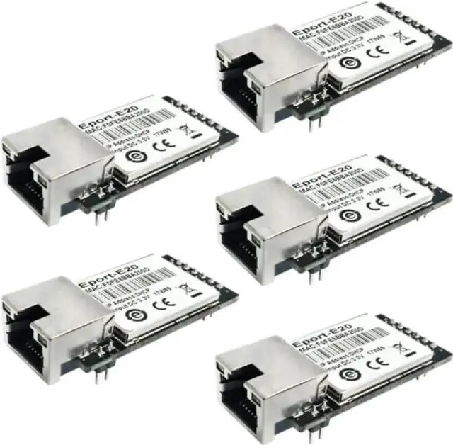 Main image of Vszerda Eport-E20 Embedded TTL Serial to Ethernet Module FreeRTOS TCP/IP Server with DHCP Telnet, 5PCS Pack