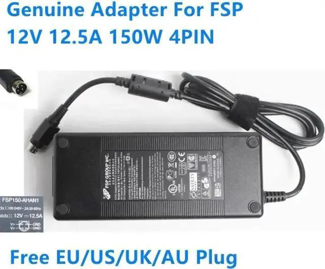 Alt view image 2 of 2 - Vszerda FSP150-AHAN1 FSP150-AHB 150W AC Power Adapter, 12V 12.5A 4-Pin Desktop Charger for Industrial Laptops, NAS, IPC and POS Devices