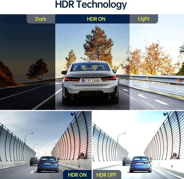 Alt view image 4 of 5 - Vszerda 1080P Dual Dash Cam Front & Cabin with 64GB SD Card, Infrared Night Vision Car Driving Recorder, 1.5 Inch LCD, HDR, Parking Mode, G-Sensor & Loop Recording