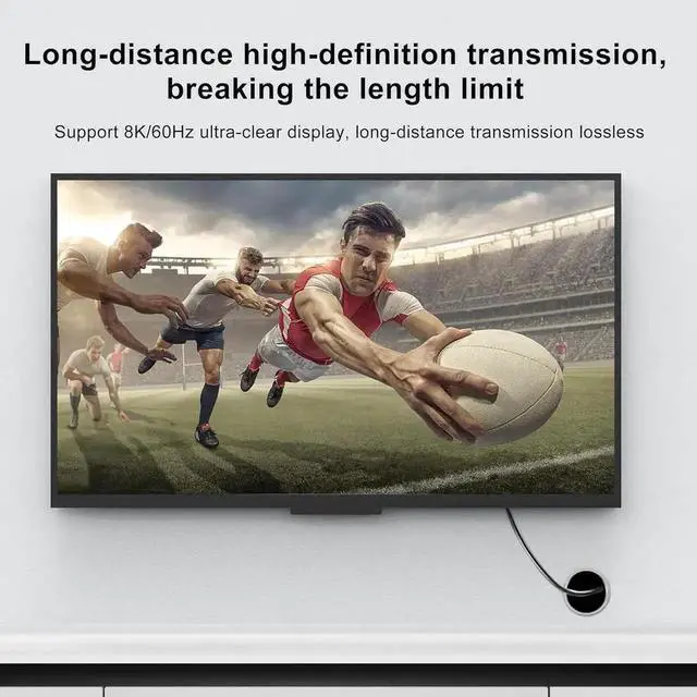 Alt view image 2 of 7 - 8K Fiber Optic HDMI Cables 100Ft, 48Gbps Ultra High Speed HDMI 2.1 Cable, 8K@60Hz 4K@120Hz, Compatible for Playstation 5 PC HDTV, Male-to-Malewith Dual Micro HDMI and Standard HDMI Connectors