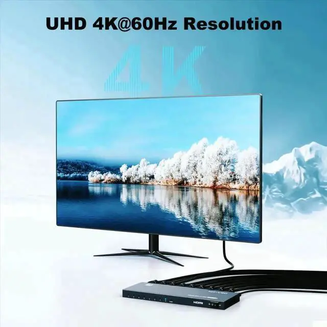 Alt view image 5 of 7 - Vszerda MT-VIKI 1 In 8 Out HDMI 2.0b Powered Splitter, 1×8 4K@60Hz Mirror Video Distributor, 18Gbps RGB 4:4:4 HDCP2.2 for HDTV Projector Game Consoles