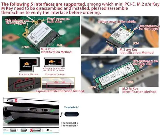 Alt view image 5 of 6 - Vszerda Beast Series EXP GDC External PCIe eGPU Dock for Laptops, ExpressCard Cable Included, No Built-in Power Supply, Compatible with Mini PCI-E & M.2 A Key Laptops