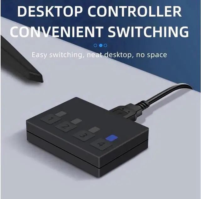 Alt view image 5 of 7 - Vszerda 4X1 4 Port HDMI KVM Switch 8K@60Hz 4K@120Hz, 4 In 1 Out USB KVM Switcher for 4 PCs Share Single Monitor, Come with 4 USB Cables & Power Cable