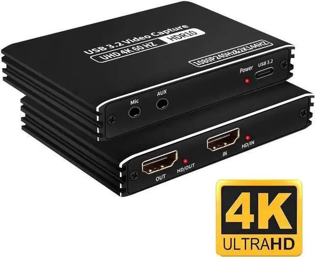 Main image of 2K 144FPS HDMI Audio Video Capture Card, 4K@60fps Recording & 4K HDMI Loop-Out with Mic Input, Live Stream Capture Device for Gaming Streaming Video Conference Compatible with Switch PS4 OBS Camera PC