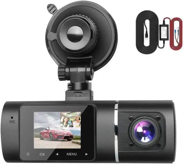 Alt view image 2 of 7 - Vszerda Dual 1080P Front & Cabin Dash Cam with Hardwire Kit, Infrared Night Vision WDR Car Driving Recorder, G-Sensor, Parking Monitor & Loop Recording for Taxi & Rideshare Vehicles