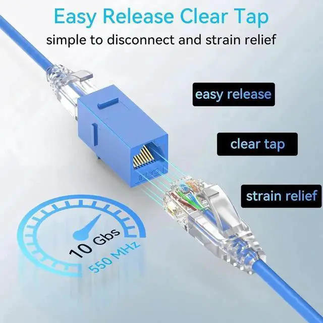 Alt view image 4 of 6 - Vszerda 24 Pack 2ft Blue Slim Cat6a Ethernet Patch Cables, 28AWG Pure Copper 10Gbps 550MHz Network Cord