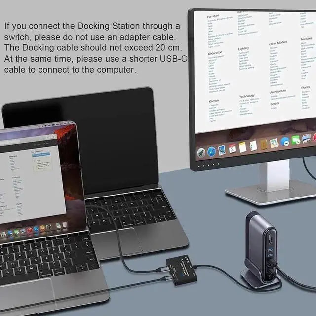 Alt view image 3 of 7 - Vszerda Bi-Directional USB-C 8K Switch Splitter Converter, USB 3.1 Type-C Multi-Function Switch Supports 8K@30Hz, 4K@120Hz, 100W PD Charging & 10Gbps High-Speed Data Transfer