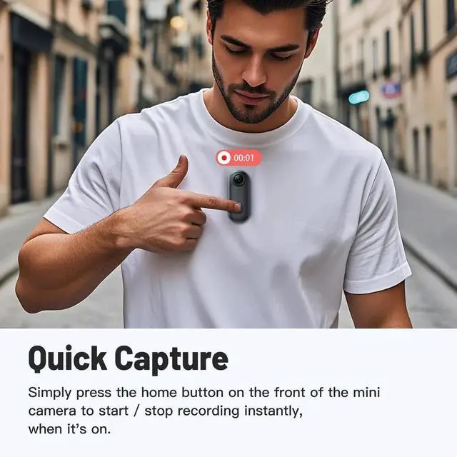 Alt view image 7 of 7 - Vszerda 64GB 1080P FHD Mini Body Camera, Thumb-Size Wearable Hands-Free Portable Camcorder, Mountable Mini Action Camera for Work, Travel & Pet Walking, Black
