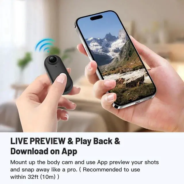 Alt view image 5 of 7 - Vszerda 64GB 1080P FHD Mini Body Camera, Thumb-Size Wearable Hands-Free Portable Camcorder, Mountable Mini Action Camera for Work, Travel & Pet Walking, Black
