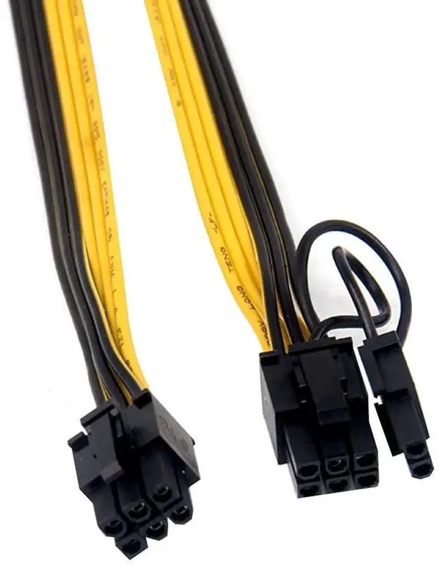 Alt view image 2 of 6 - Vszerda 6 Pack 90cm PCIe 6Pin to 6+2Pin GPU Power Converter Cable for Server BTC Mining Rig