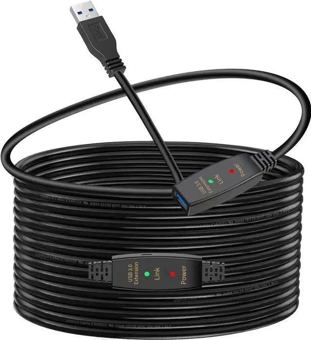 Main image of Vszerda 100FT USB 3.0 Extension Cable,Active USB 3.0 Extension Cable A-Male to A-Female,USB 3.0 Extension Cord, 1 Extension chipsets ,Compatible with Oculus Quest 2 VR, Xbox, PS4 and More