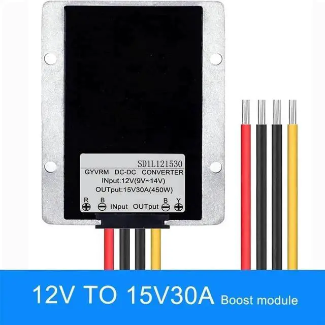 Alt view image 4 of 6 - Vszerda DC-DC Step-Up Boost Converter, 9-14V Input to 15V Output, Max 30A 450W Voltage Regulator Module, 20A/25A/30A Optional, 12V to 15V Car Power Inverter