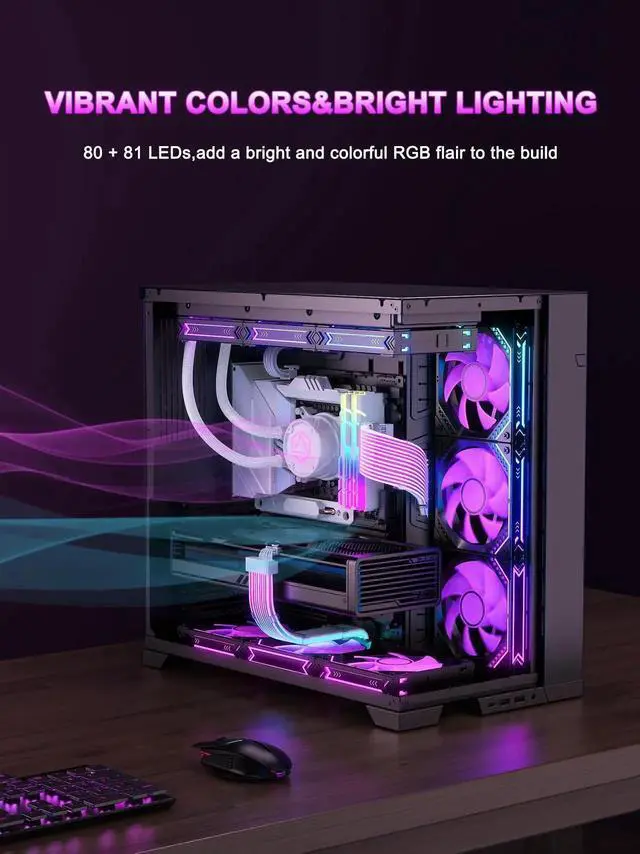 Alt view image 7 of 7 - Vszerda ARGB 12VHPWR Extension Cable Kit, 24Pin ATX + 16Pin to Dual 8Pin GPU Cord with LED Strip, PC Modding for RTX 5090/5080/4080