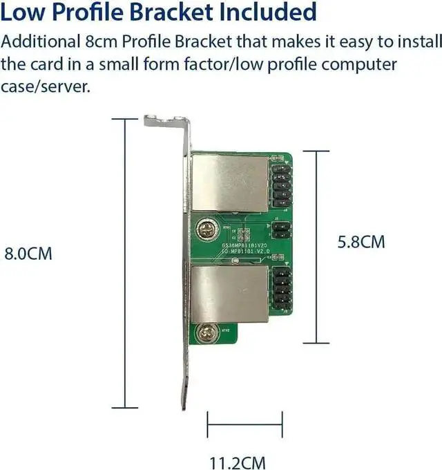 Alt view image 3 of 6 - Vszerda Dual 2.5G M.2 B+M Key Ethernet NIC, Dual-Port 2.5GBase-T M.2 Network Expansion Card