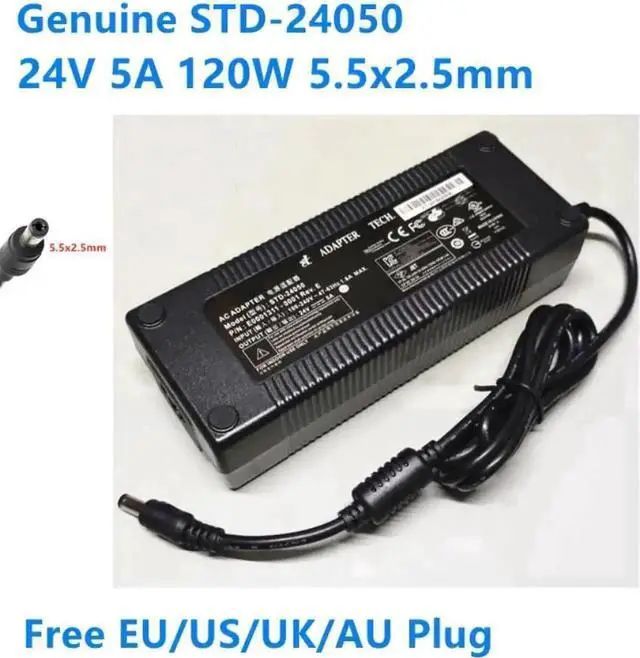 Main image of Vszerda 24V 5A 120W AC DC Power Adapter 5.5x2.5mm Plug Replacement STD-24050 Power Supply Charger for TECH Equipment, 3D Printer, LED Strip, Industrial Monitor, Drawing Display
