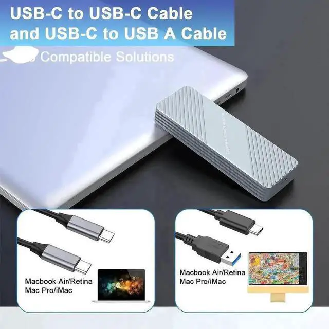 Alt view image 7 of 7 - Vszerda USB3.2 MacBook SSD Enclosure with M.2 Adapter, Fit 12+16Pin 2013-2017 Apple Original SSD